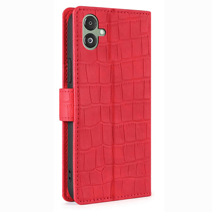 For Samsung Galaxy F14 5G Skin-touch Feeling Phone Case Crocodile Texture Wallet Stand PU Leather Cover