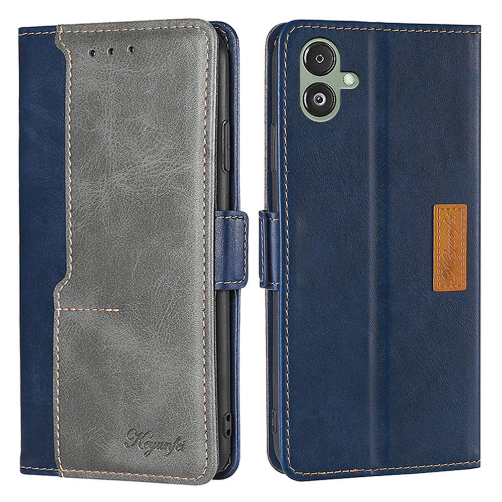 For Samsung Galaxy F14 5G PU Leather Cover Contrast Color Wallet Stand Flip Phone Case