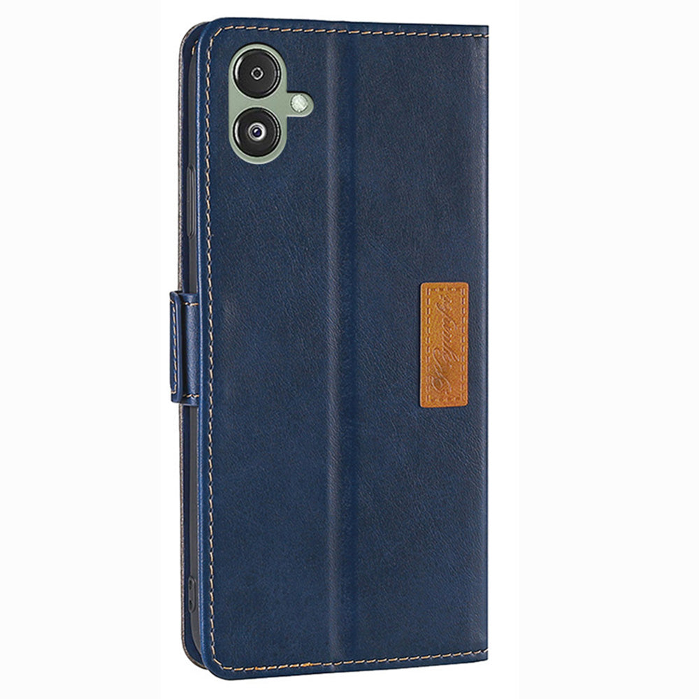 For Samsung Galaxy F14 5G PU Leather Cover Contrast Color Wallet Stand Flip Phone Case