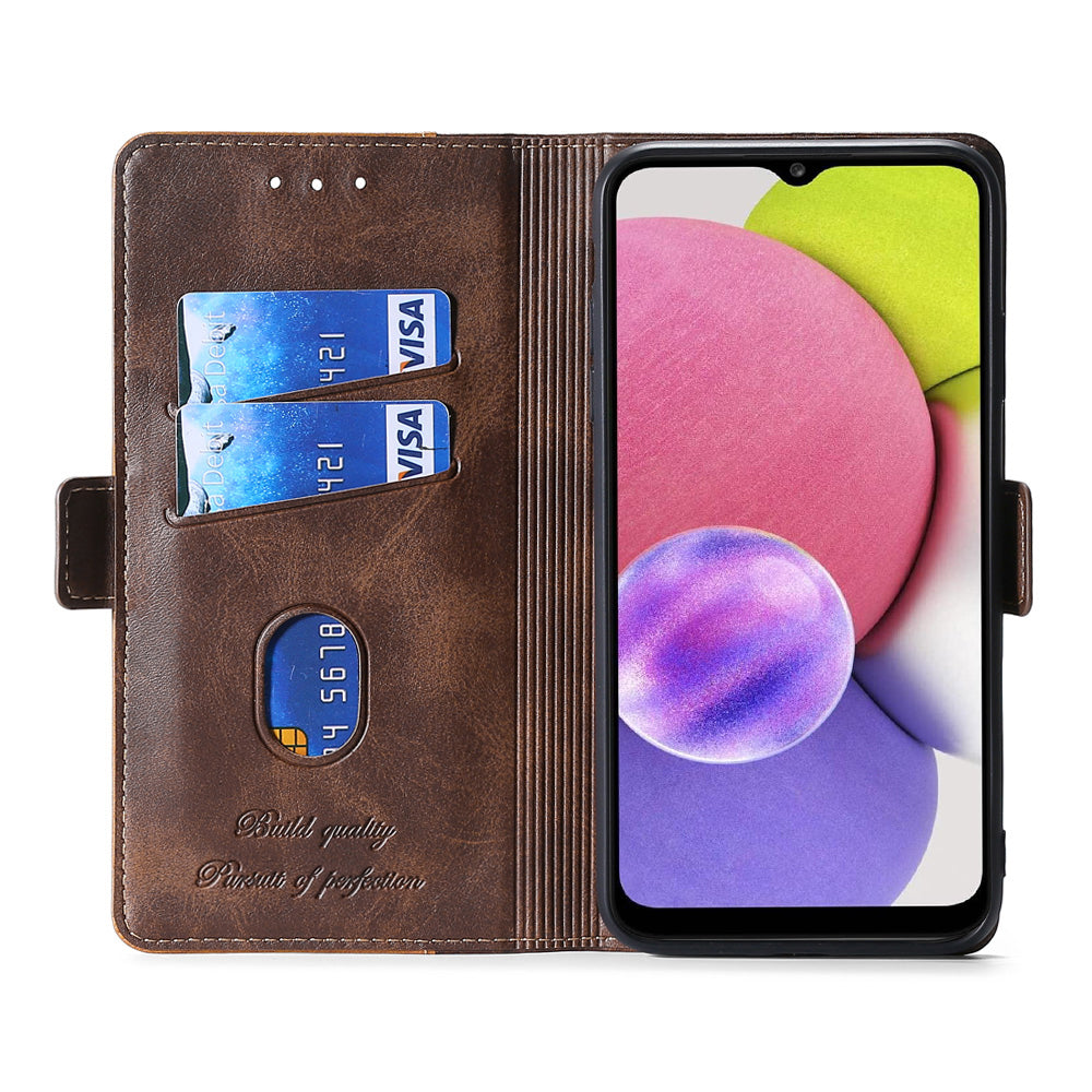 For Samsung Galaxy F14 5G PU Leather Cover Contrast Color Wallet Stand Flip Phone Case