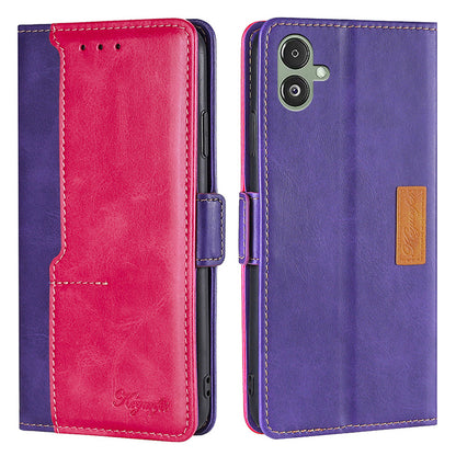 For Samsung Galaxy F14 5G PU Leather Cover Contrast Color Wallet Stand Flip Phone Case
