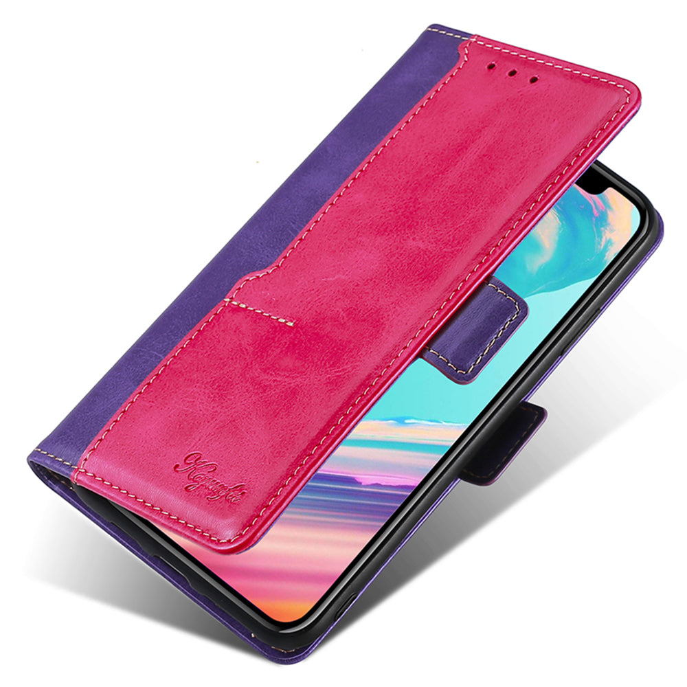 For Samsung Galaxy F14 5G PU Leather Cover Contrast Color Wallet Stand Flip Phone Case