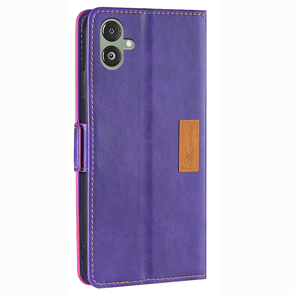 For Samsung Galaxy F14 5G PU Leather Cover Contrast Color Wallet Stand Flip Phone Case