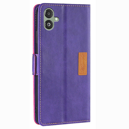 For Samsung Galaxy F14 5G PU Leather Cover Contrast Color Wallet Stand Flip Phone Case