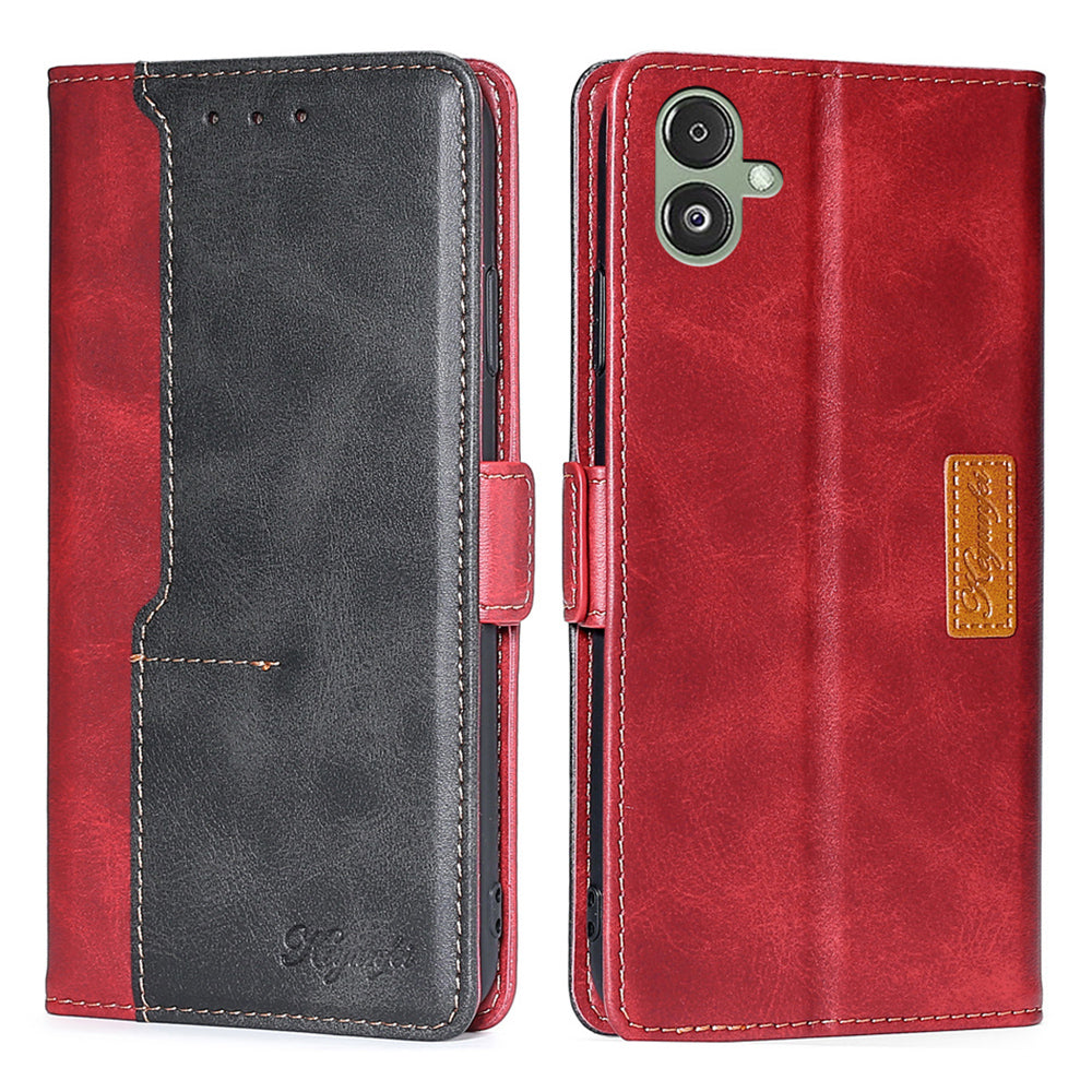 For Samsung Galaxy F14 5G PU Leather Cover Contrast Color Wallet Stand Flip Phone Case