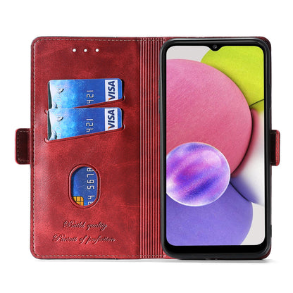 For Samsung Galaxy F14 5G PU Leather Cover Contrast Color Wallet Stand Flip Phone Case