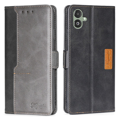 For Samsung Galaxy F14 5G PU Leather Cover Contrast Color Wallet Stand Flip Phone Case