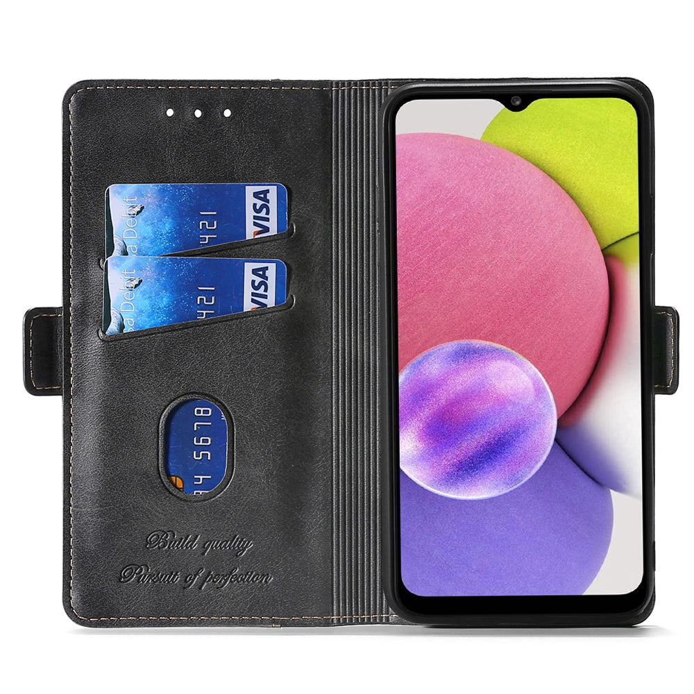 For Samsung Galaxy F14 5G PU Leather Cover Contrast Color Wallet Stand Flip Phone Case