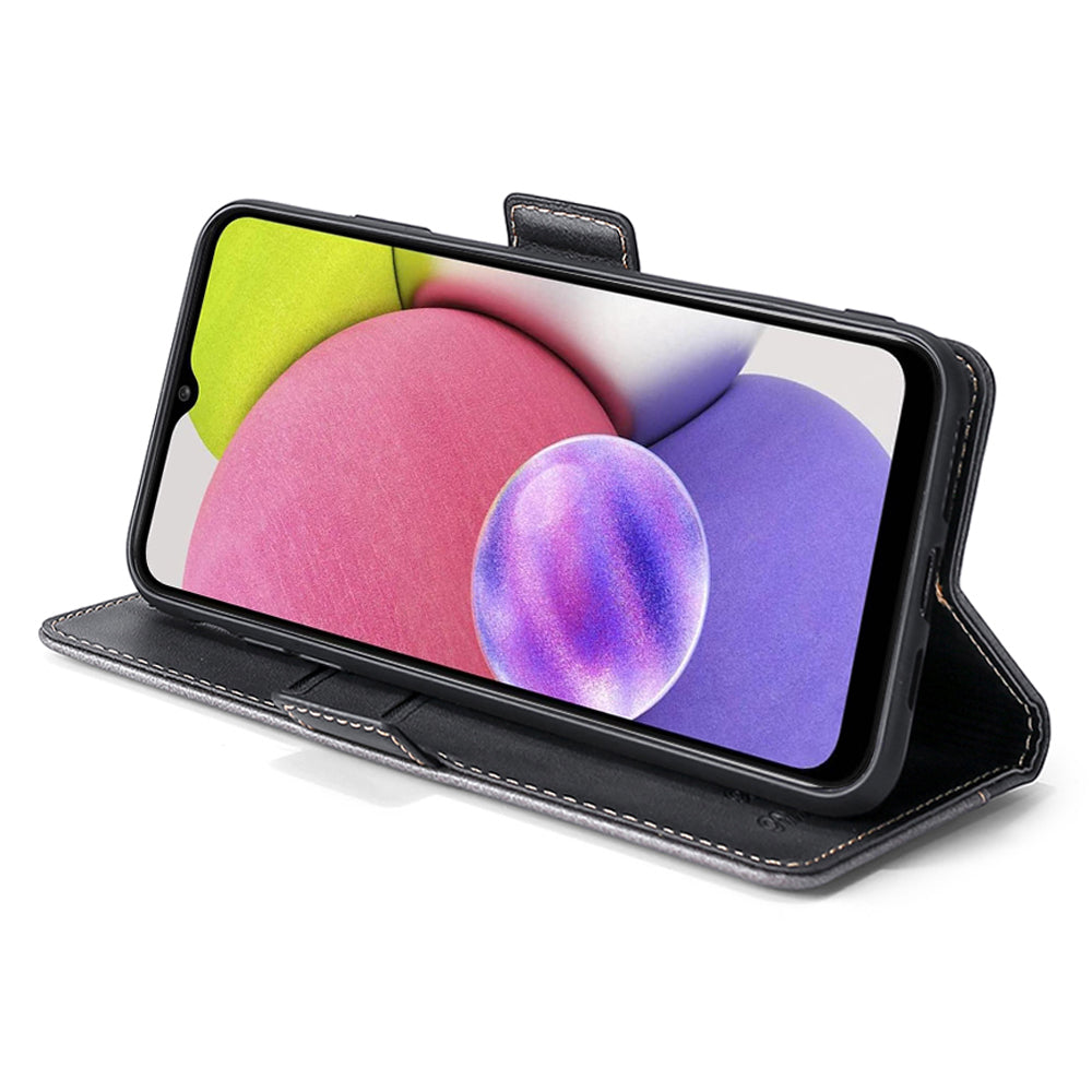 For Samsung Galaxy F14 5G PU Leather Cover Contrast Color Wallet Stand Flip Phone Case