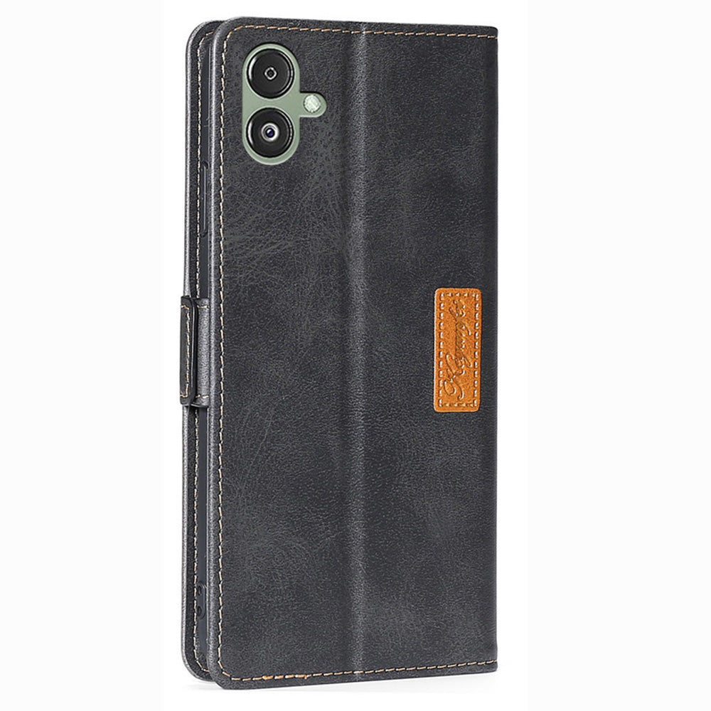 For Samsung Galaxy F14 5G PU Leather Cover Contrast Color Wallet Stand Flip Phone Case