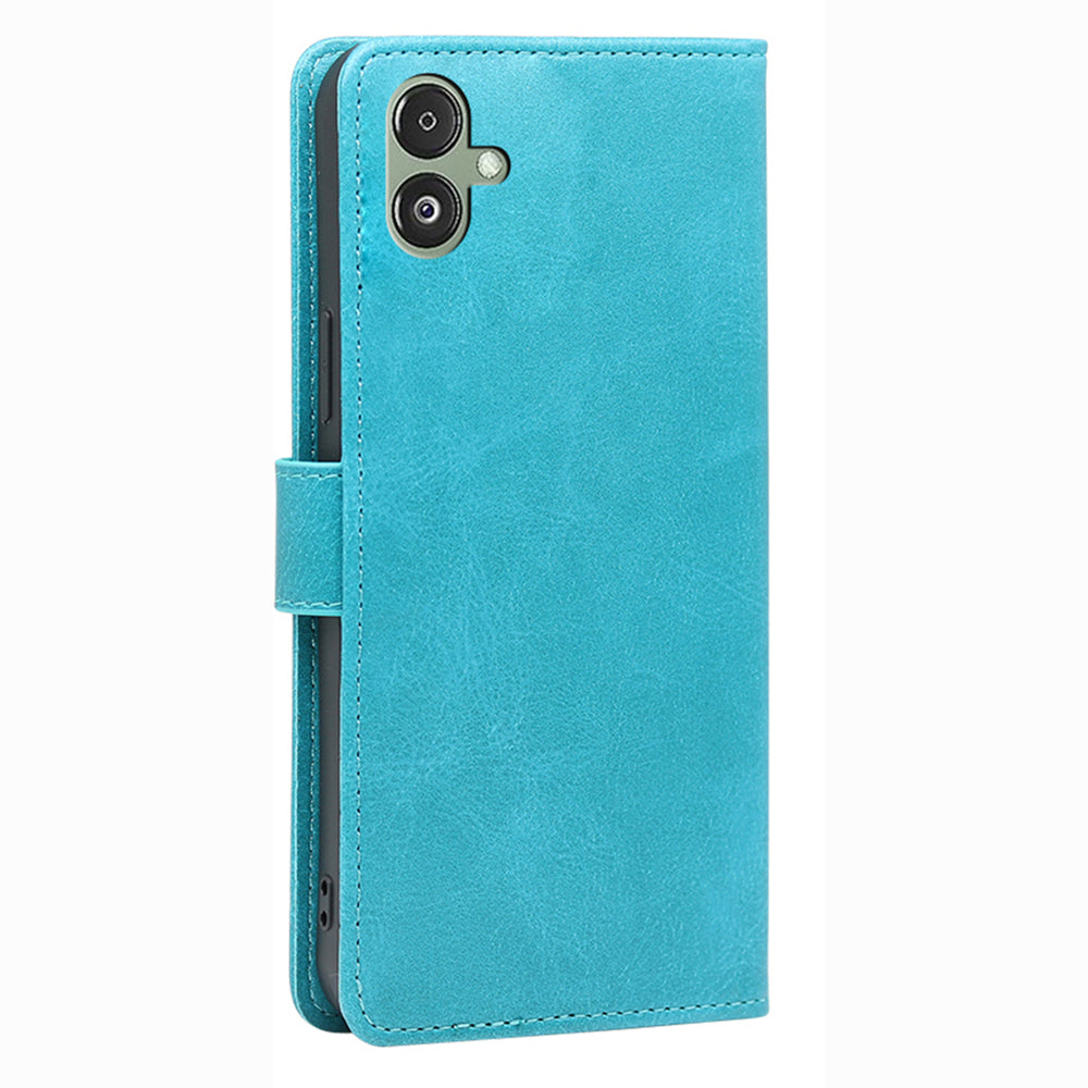 For Samsung Galaxy F14 5G Magnetic Protective Cover Calf Texture Stand Wallet PU Leather+TPU Phone Case