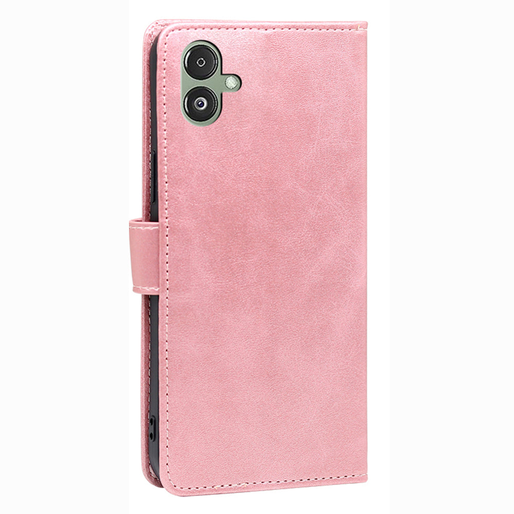 For Samsung Galaxy F14 5G Magnetic Protective Cover Calf Texture Stand Wallet PU Leather+TPU Phone Case