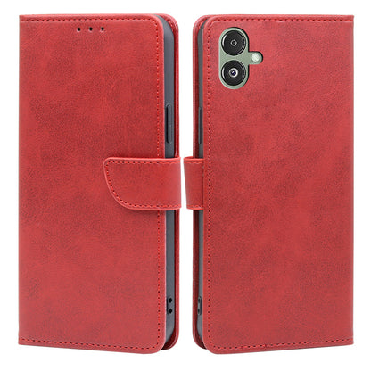 For Samsung Galaxy F14 5G Magnetic Protective Cover Calf Texture Stand Wallet PU Leather+TPU Phone Case