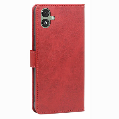 For Samsung Galaxy F14 5G Magnetic Protective Cover Calf Texture Stand Wallet PU Leather+TPU Phone Case