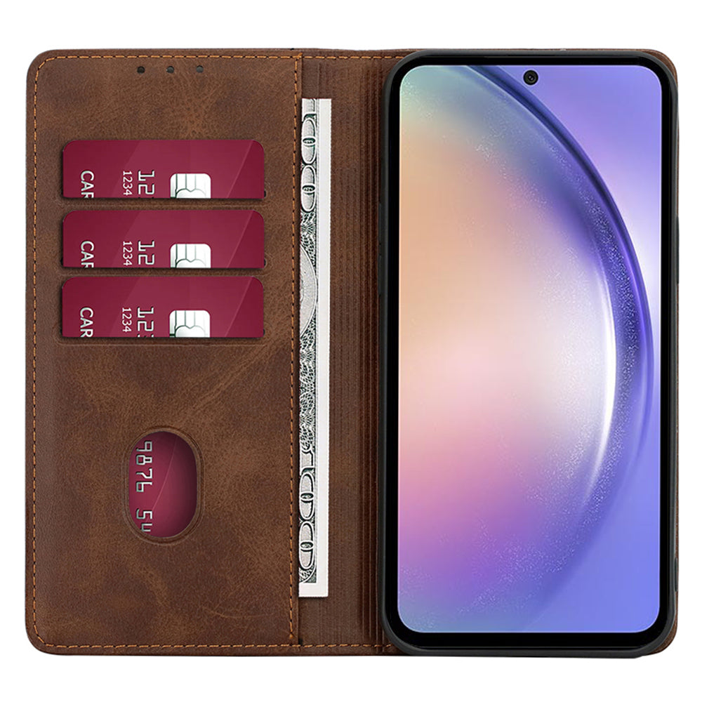 For Samsung Galaxy F14 5G Calf Texture Mobile Phone Protector Case Stand Leather Wallet Cover