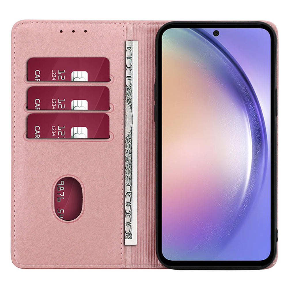 For Samsung Galaxy F14 5G Calf Texture Mobile Phone Protector Case Stand Leather Wallet Cover