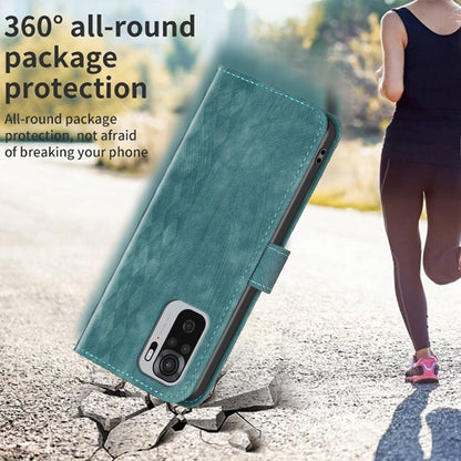 For Xiaomi Redmi Note 10 4G / 10S 4G / Poco M5s 4G Stand Wallet Phone Case Grid Pattern Imprinting Cover