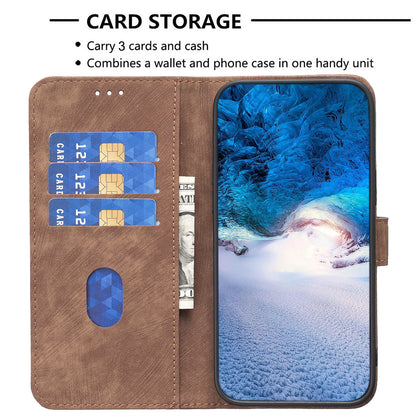 For Xiaomi Redmi 9A Leather Phone Case Imprinting Grid Anti-drop Wallet Stand Shell