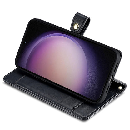 For Samsung Galaxy F14 5G Zipper Pocket Phone Case Anti-Drop PU Leather Wallet Phone Shell with 2 Straps