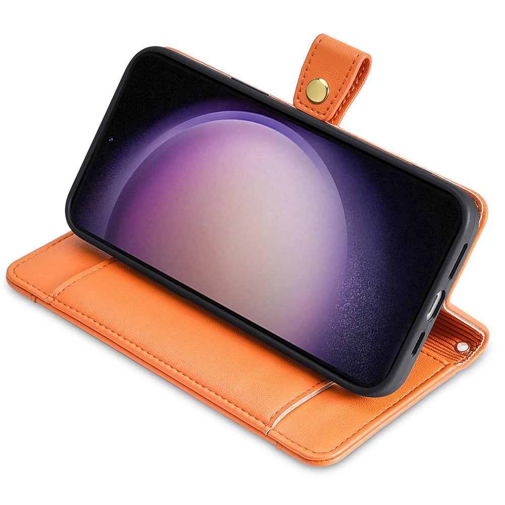 For Samsung Galaxy F14 5G Zipper Pocket Phone Case Anti-Drop PU Leather Wallet Phone Shell with 2 Straps