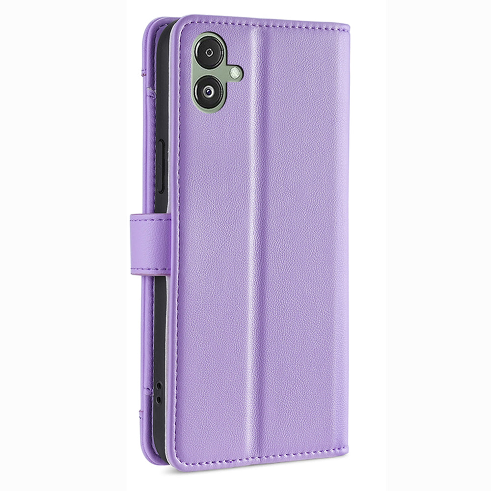 For Samsung Galaxy F14 5G Zipper Pocket Phone Case Anti-Drop PU Leather Wallet Phone Shell with 2 Straps