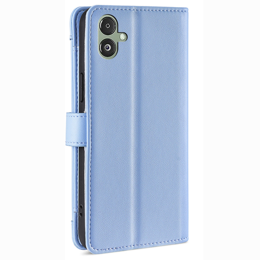 For Samsung Galaxy F14 5G Zipper Pocket Phone Case Anti-Drop PU Leather Wallet Phone Shell with 2 Straps