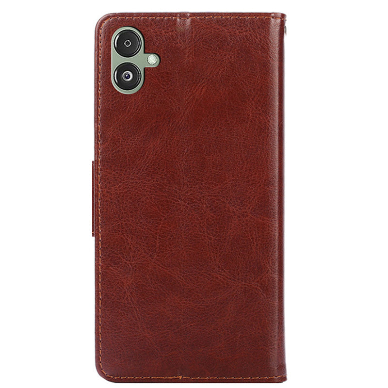 For Samsung Galaxy F14 5G Textured PU Leather Phone Case Wallet Stand Flip Cover