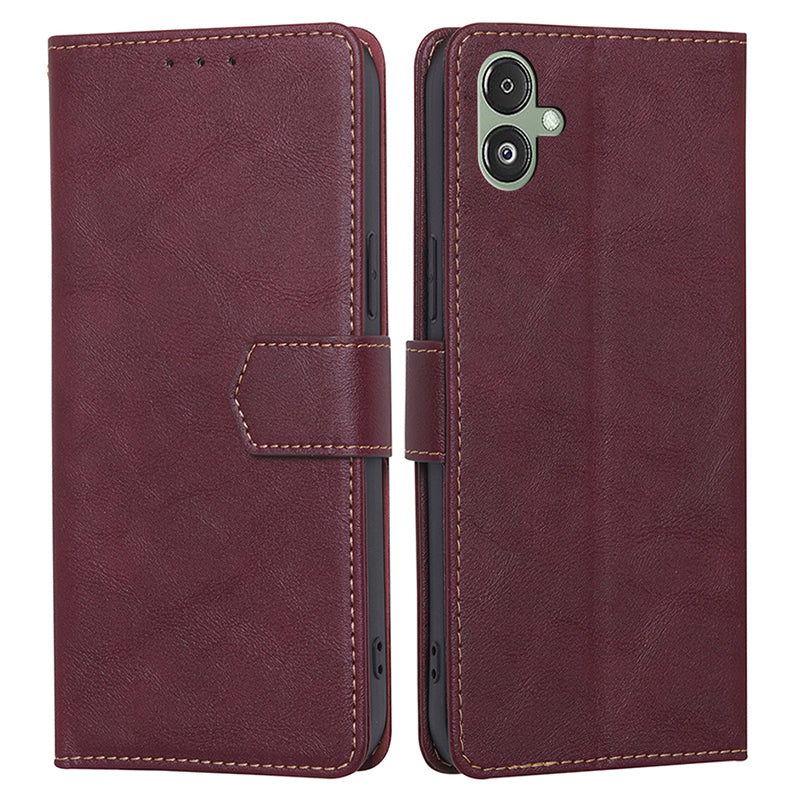 For Samsung Galaxy F14 5G RFID Blocking Wallet Phone Case PU Leather Cowhide Texture Stand Cover