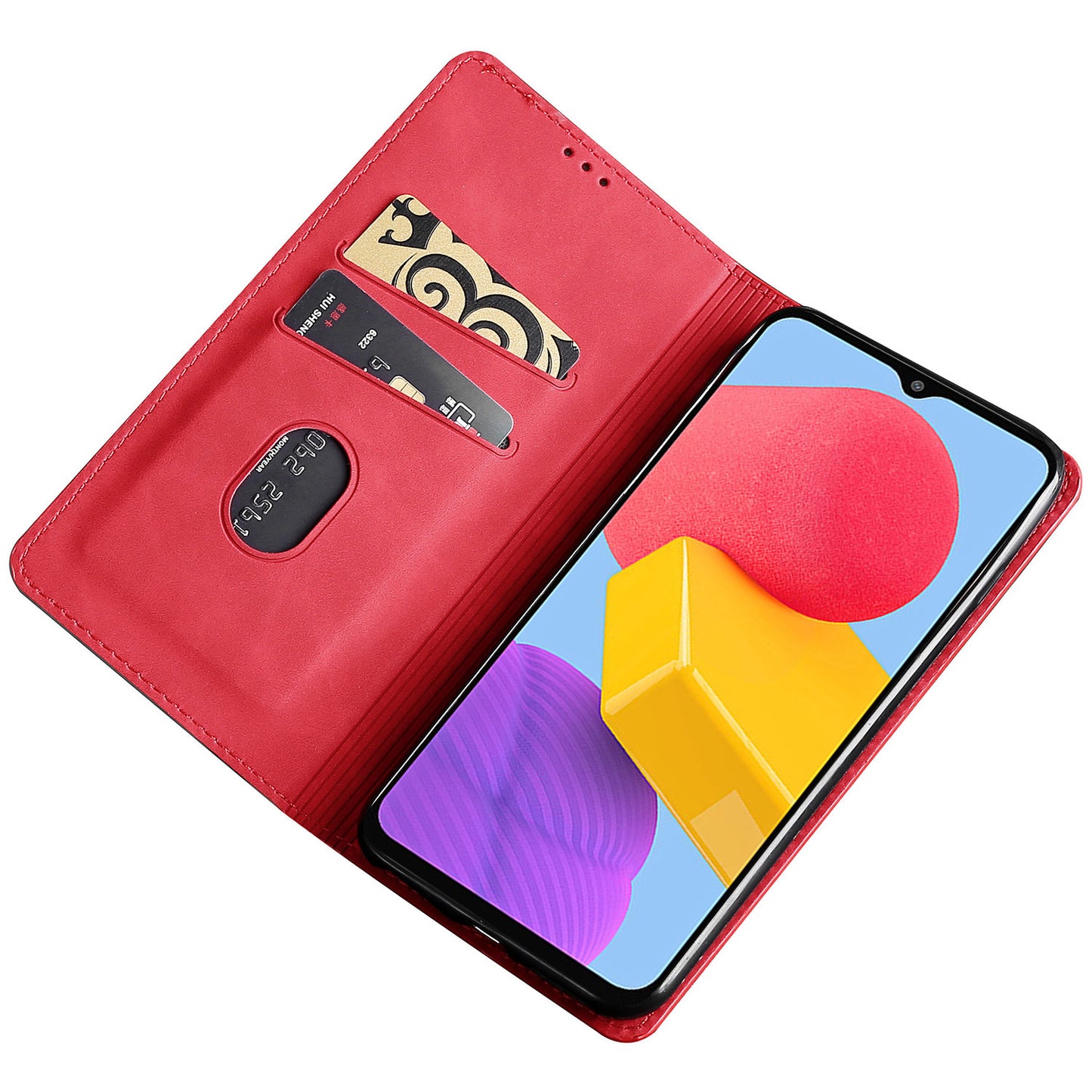 For Samsung Galaxy F14 5G Card Slots Stand Cover PU Leather Skin-touch Phone Case