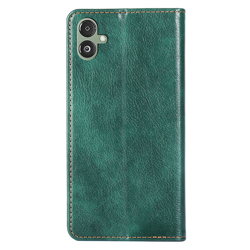 For Samsung Galaxy F14 5G PU Leather Solid Color Wallet Case Stand Magnetic Closure Phone Cover