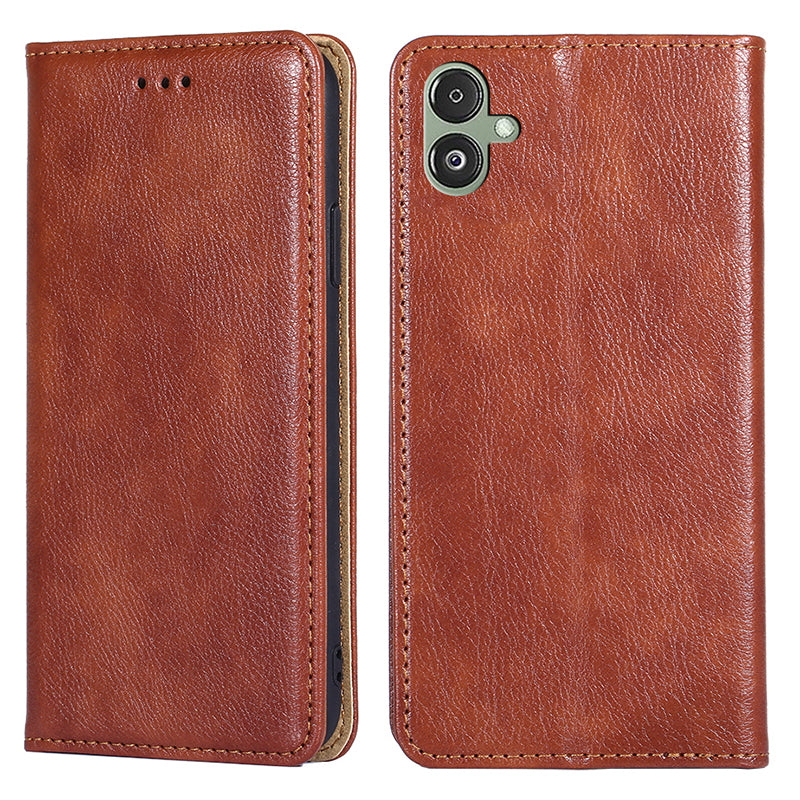 For Samsung Galaxy F14 5G PU Leather Solid Color Wallet Case Stand Magnetic Closure Phone Cover