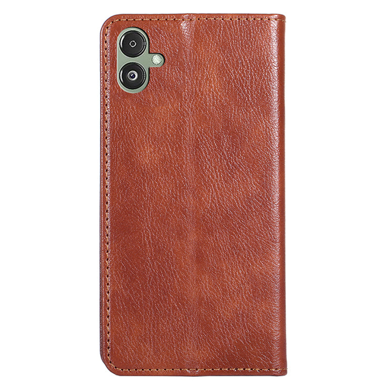 For Samsung Galaxy F14 5G PU Leather Solid Color Wallet Case Stand Magnetic Closure Phone Cover