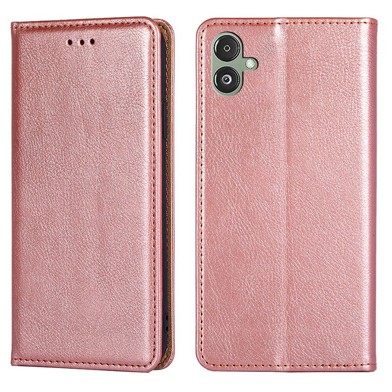 For Samsung Galaxy F14 5G PU Leather Solid Color Wallet Case Stand Magnetic Closure Phone Cover