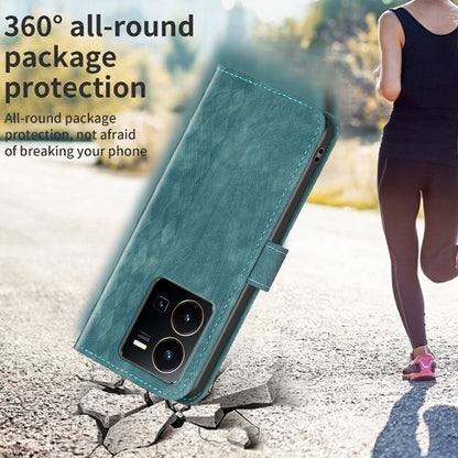 Phone Case for vivo Y35 4G (2022) / Y22s 4G PU Leather Grid Pattern Imprinted Cover with Stand Wallet