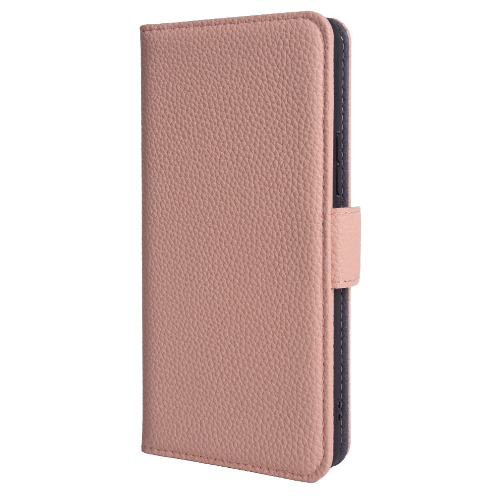 Anti-scratch Wallet Case for Samsung Galaxy A12 Litchi Texture Genuine Cow Leather Stand Phone Cover