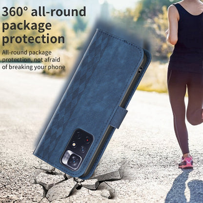 For Xiaomi Redmi Note 11 4G (Qualcomm) / Note 11S 4G Leather Phone Case Imprinting Grid Wallet Stand Shell