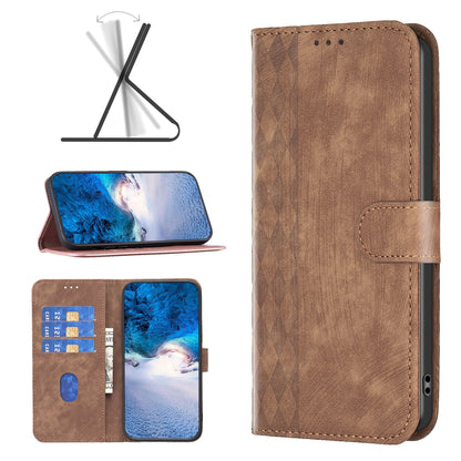 For Xiaomi Redmi Note 11 Pro 4G (MediaTek) / 11 Pro 5G (Qualcomm) / 12 Pro 4G Imprinting Grid Leather Phone Case Wallet Stand Shell