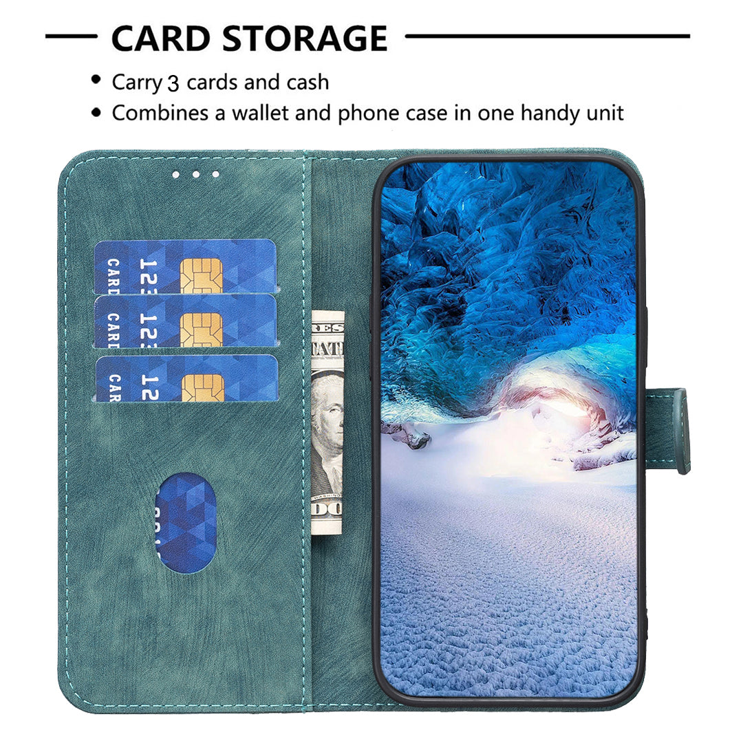 Phone Case for Xiaomi 11 Lite 5G NE / Mi 11 Lite 4G / 5G PU Leather Grid Pattern Imprinted Stand Wallet Cover