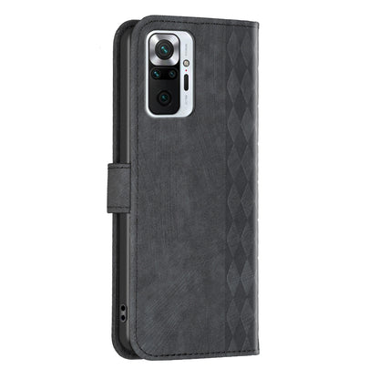 For Xiaomi Redmi Note 10 Pro 4G (Global) / (India) / 10 Pro Max 4G Imprinting Grid Wallet Stand Leather Phone Case