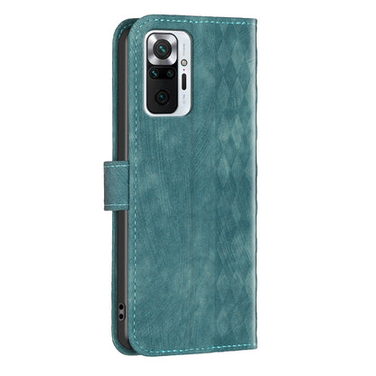 For Xiaomi Redmi Note 10 Pro 4G (Global) / (India) / 10 Pro Max 4G Imprinting Grid Wallet Stand Leather Phone Case