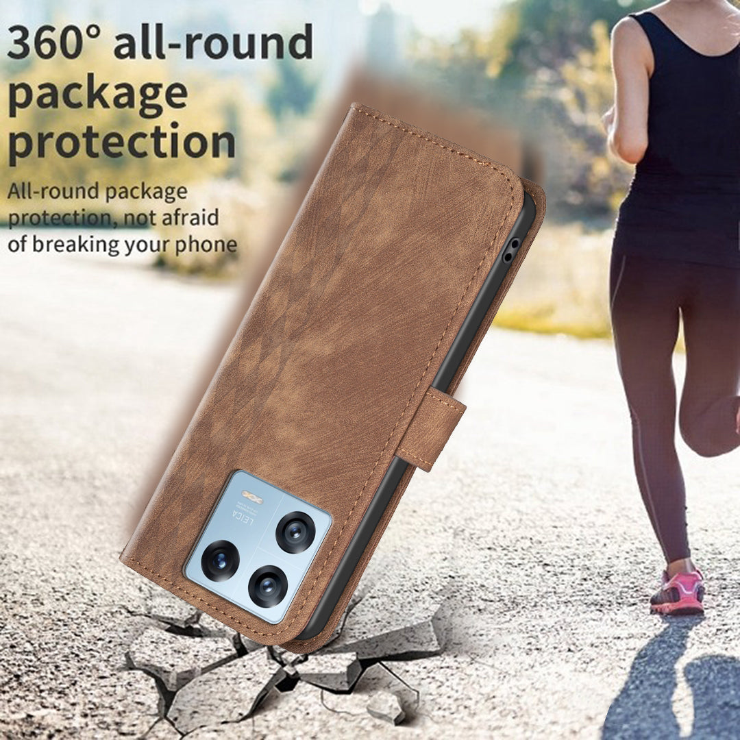 For Xiaomi 13 Pro 5G Imprinted Pattern PU Leather Flip Cover Drop Resistant Wallet Phone Case