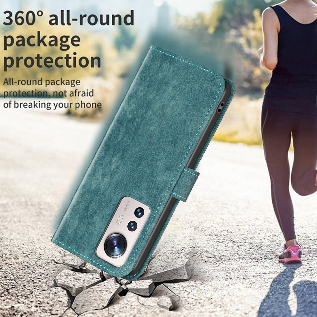 Anti-scratch Flip Cover for Xiaomi 12 Lite 5G Imprinted Pattern Foldable Stand Wallet Phone Leather Case