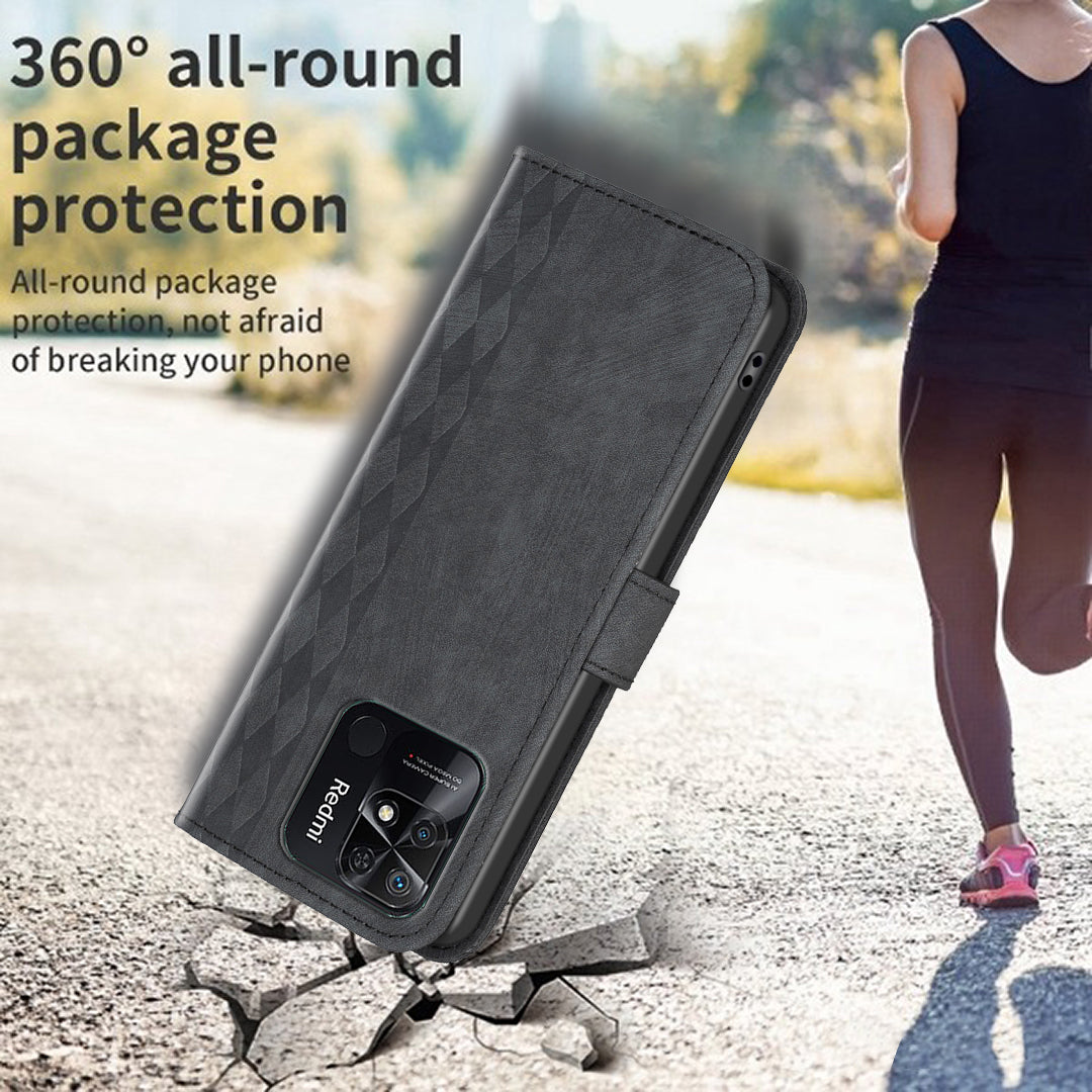 Flip Cover for Xiaomi Redmi 10C 4G Shockproof Imprinted Pattern Stand Wallet Phone Leather Case