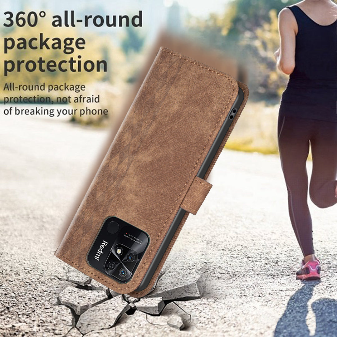 Flip Cover for Xiaomi Redmi 10C 4G Shockproof Imprinted Pattern Stand Wallet Phone Leather Case