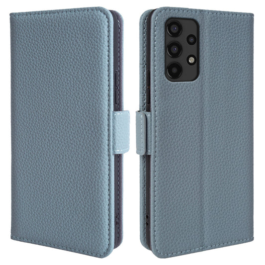 For Samsung Galaxy A13 4G Litchi Texture Anti-drop Wallet Case Genuine Cow Leather Stand Phone Cover