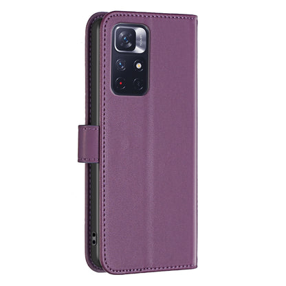 BINFEN COLOR BF17 Phone Case for Xiaomi Redmi Note 11 4G (Qualcomm) / Note 11S 4G PU Leather Stand Wallet Cover
