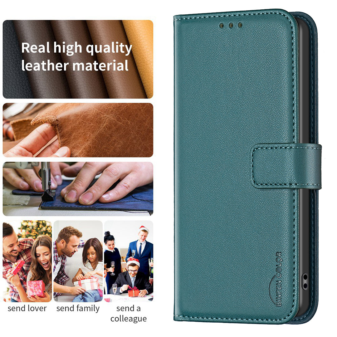 BINFEN COLOR BF17 Phone Case for Xiaomi Redmi Note 11 4G (Qualcomm) / Note 11S 4G PU Leather Stand Wallet Cover