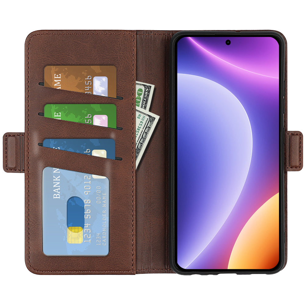 For Xiaomi Redmi Note 12 Turbo / Poco F5 5G Wallet Flip Phone Cover Calf Texture PU Leather Stand Folio Case