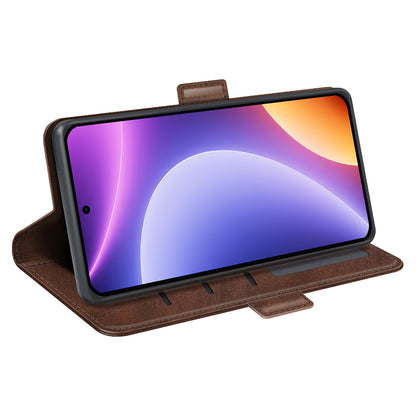 For Xiaomi Redmi Note 12 Turbo / Poco F5 5G Wallet Flip Phone Cover Calf Texture PU Leather Stand Folio Case