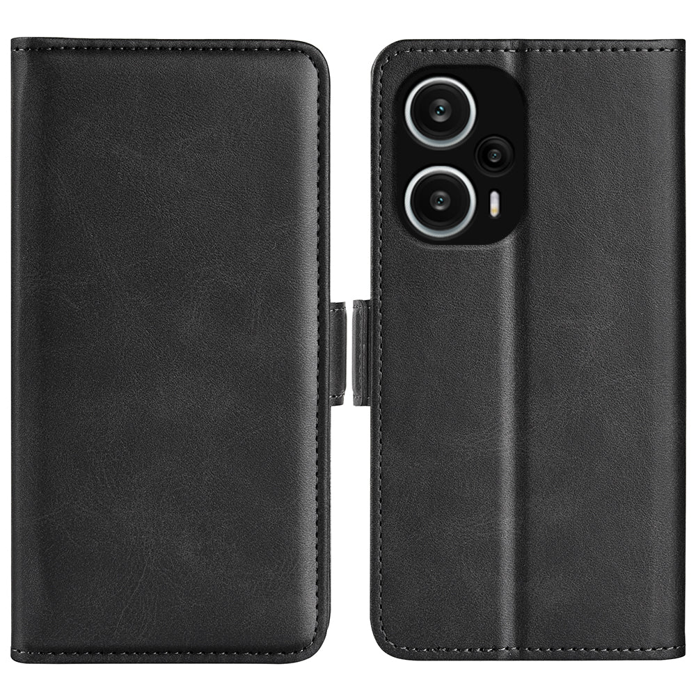 For Xiaomi Redmi Note 12 Turbo / Poco F5 5G Wallet Flip Phone Cover Calf Texture PU Leather Stand Folio Case